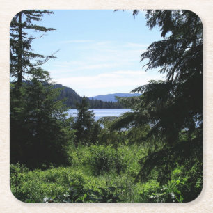 Alaskan Landscape Beautiful Alaska Photography Square Paper Coaster