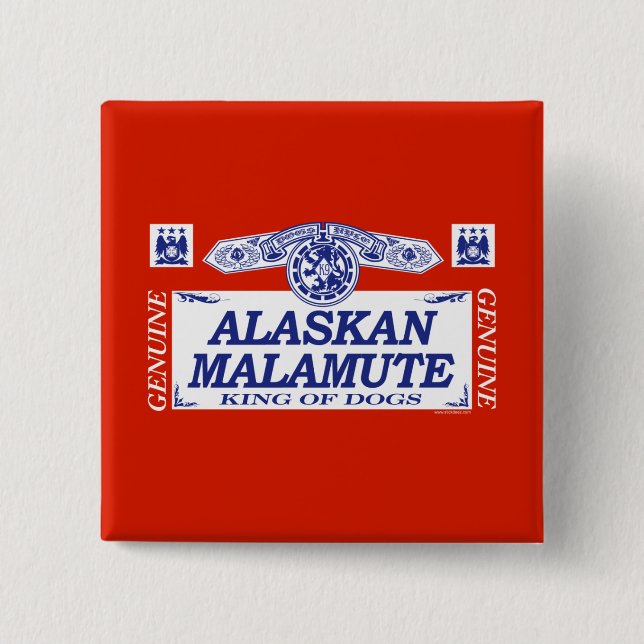 Alaskan Malamute 15 Cm Square Badge (Front)