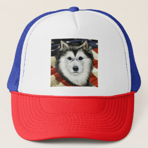 Alaskan Malamute 4th of July  Trucker Hat