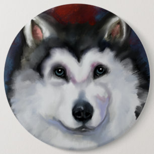 ALASKAN MALAMUTE 6 CM ROUND BADGE