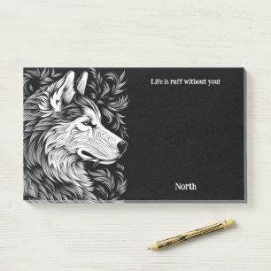 Alaskan Malamute Abstract Art Dog Name Post-it Notes