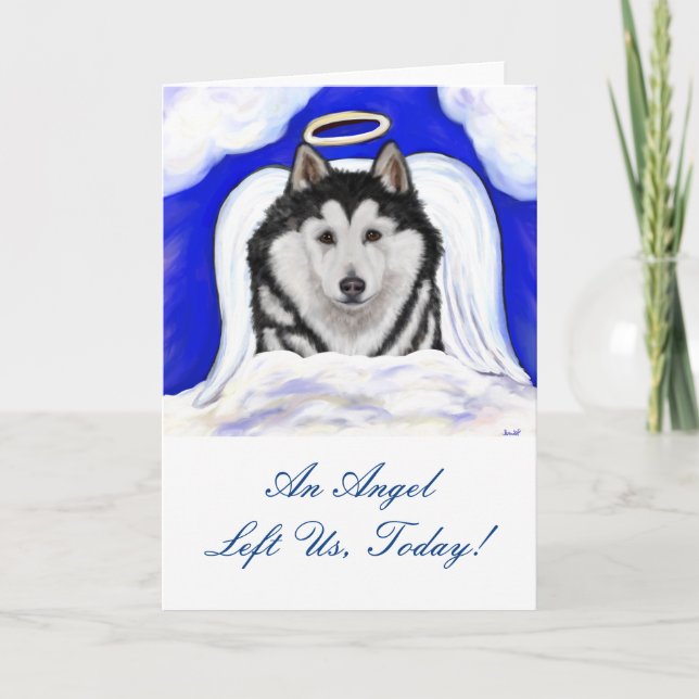 Alaskan Malamute Angel Card (Front)