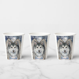 Alaskan Malamute Angel Paper Cups