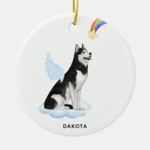 Alaskan Malamute Angel Personalised Dog Memorial Ceramic Ornament