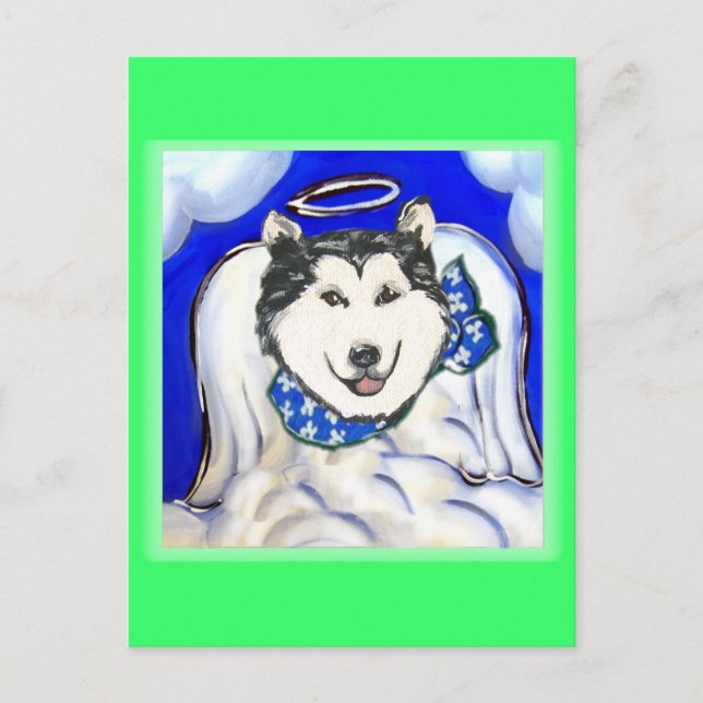 Alaskan Malamute Angel Postcard (Front)