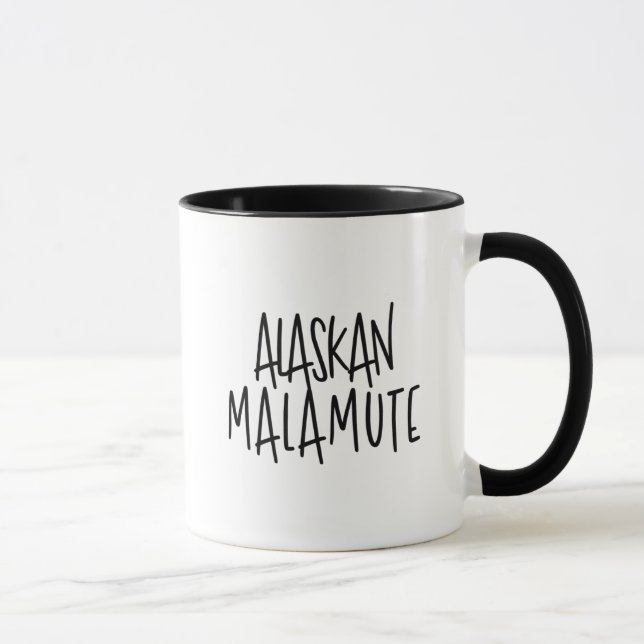 Alaskan Malamute Bold & Expressive Sketch Font Mug (Right)