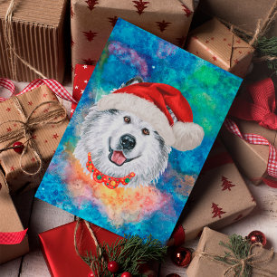 Alaskan Malamute Breed Dog Christmas Holiday Postcard