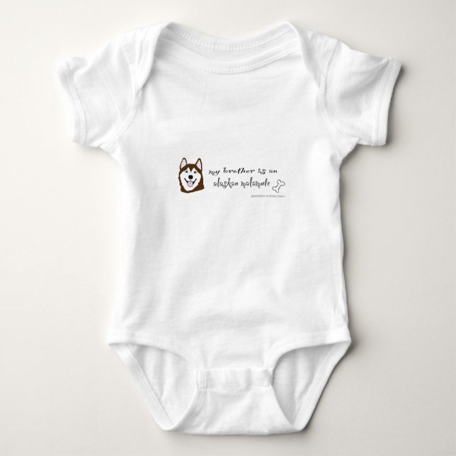 alaskan malamute brother baby bodysuit (Front)