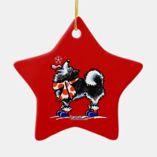 Alaskan Malamute Catch a Snowflake Ceramic Tree Decoration