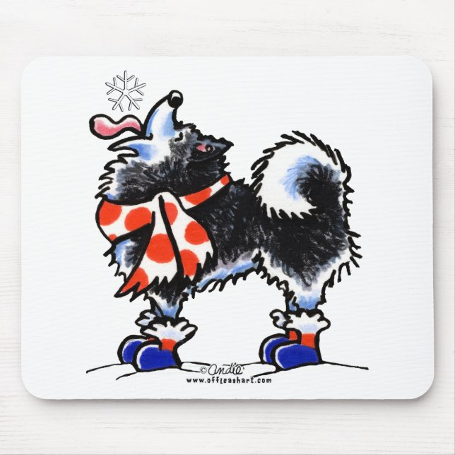 Alaskan Malamute Catch a Snowflake Mouse Pad (Front)