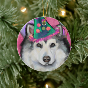 ALASKAN MALAMUTE CERAMIC ORNAMENT
