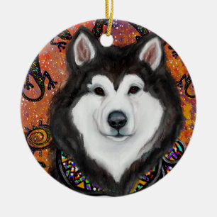 Alaskan Malamute Ceramic Ornament