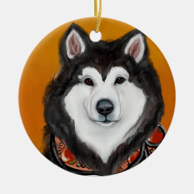 Alaskan Malamute                       Ceramic Ornament (Front)