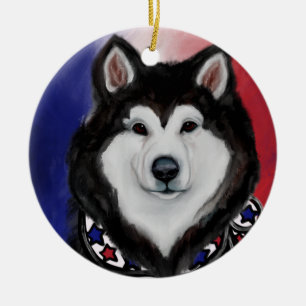 Alaskan Malamute Ceramic Ornament