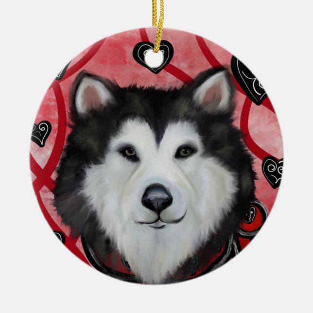 Alaskan Malamute                  Ceramic Ornament (Front)