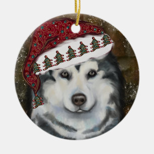 Alaskan Malamute Ceramic Ornament