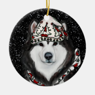 Alaskan Malamute Ceramic Ornament