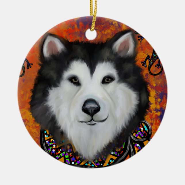 Alaskan Malamute                   Ceramic Ornament (Front)