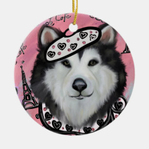 Alaskan Malamute Ceramic Ornament