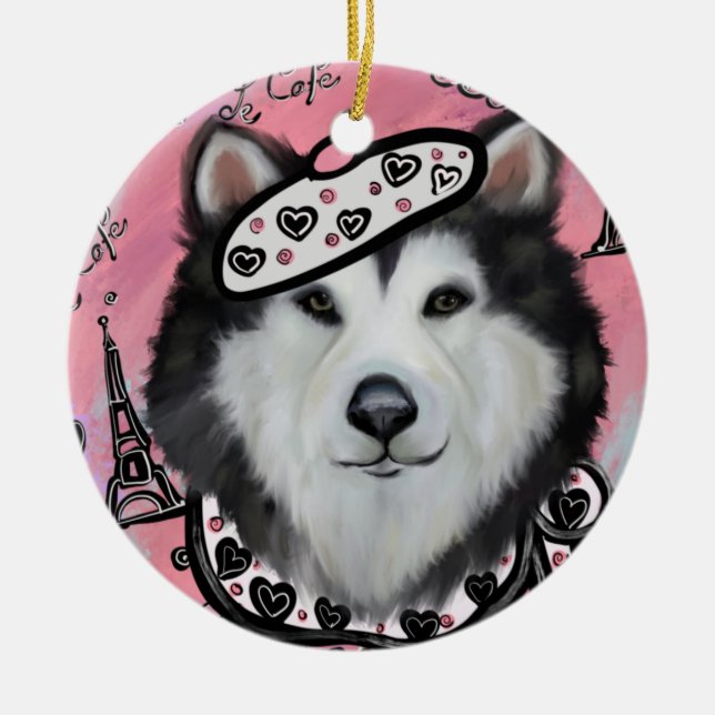 Alaskan Malamute                       Ceramic Ornament (Front)