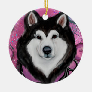 Alaskan Malamute Ceramic Ornament