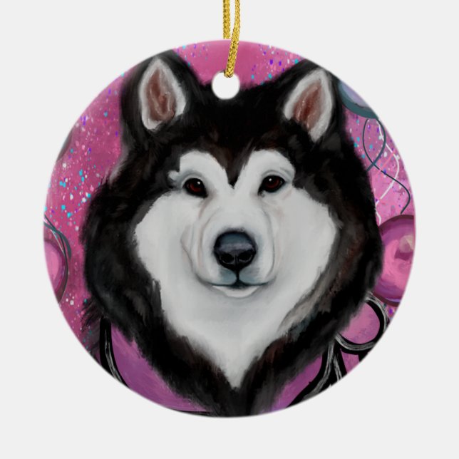 Alaskan Malamute                    Ceramic Ornament (Front)