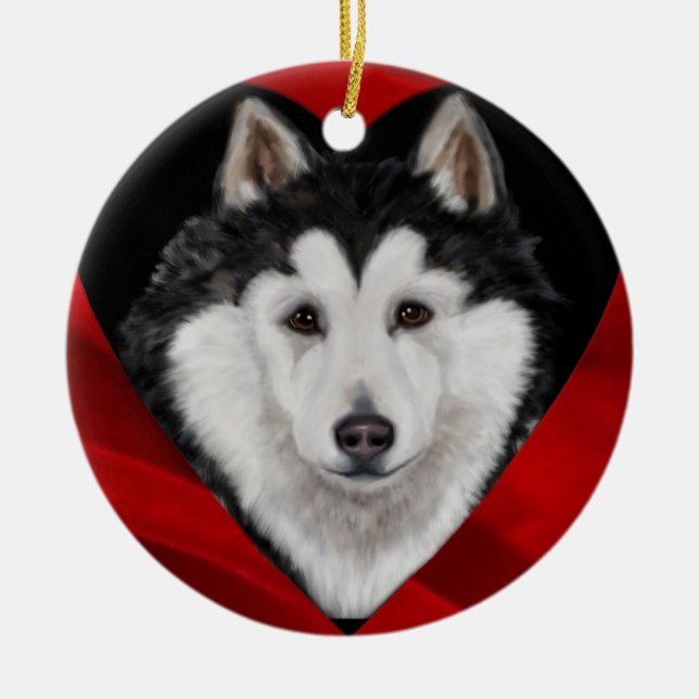 Alaskan Malamute Ceramic Ornament (Front)