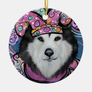 Alaskan Malamute Ceramic Ornament