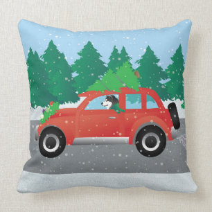 Alaskan Malamute Christmas Car Cushion