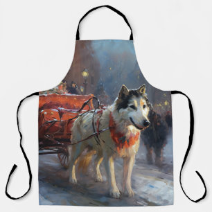 Alaskan Malamute Christmas Festive Season Apron