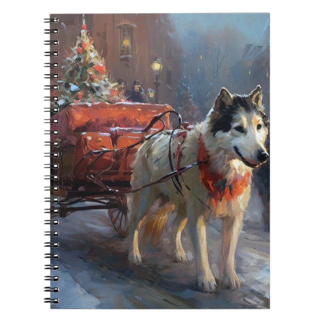Alaskan Malamute Christmas Festive Season Notebook (Front)