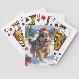Alaskan Malamute Christmas Festive Snow Scene Playing Cards