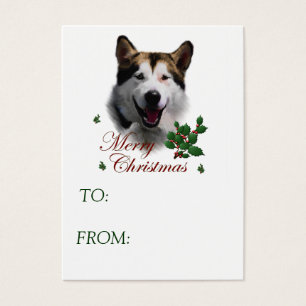 Alaskan Malamute Christmas Gift Name Tags