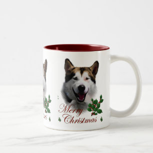 Alaskan Malamute Christmas Gifts Two-Tone Coffee Mug