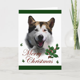 Alaskan Malamute Christmas Holiday Card