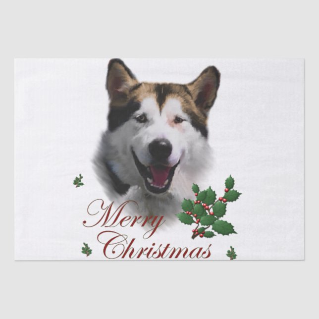 Alaskan Malamute Christmas Tissue Paper (Front)