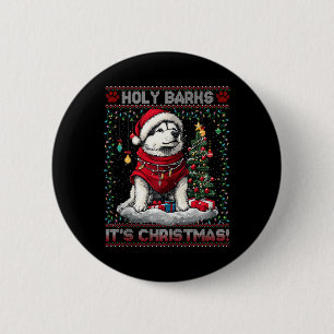 Alaskan Malamute Christmas Tree Decorations Dog Lo 6 Cm Round Badge
