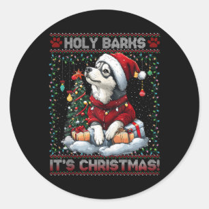 Alaskan Malamute Christmas Tree Decorations Dog Lo Classic Round Sticker