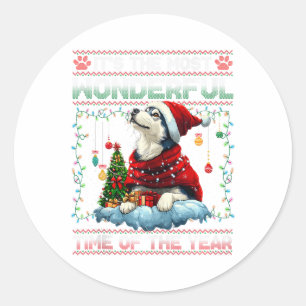 Alaskan Malamute Christmas Tree Decorations Dog Lo Classic Round Sticker