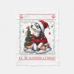 Alaskan Malamute Christmas Tree Decorations Dog Lo Fleece Blanket