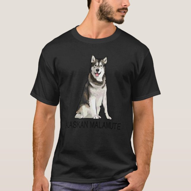 Alaskan Malamute Crazy Dog T-Shirt (Front)