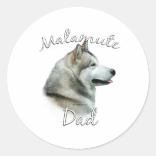 Alaskan Malamute Dad 2 Classic Round Sticker