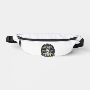 Alaskan Malamute Dad Dog Portrait Mountains Badge Bum Bags