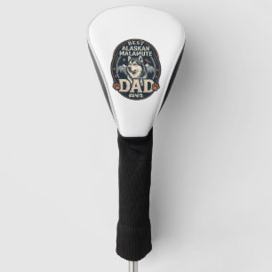 Alaskan Malamute Dad Dog Portrait Mountains Badge Golf Head Cover