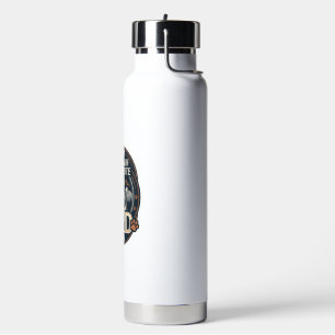 Alaskan Malamute Dad Dog Portrait Mountains Badge Water Bottle