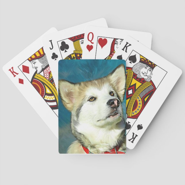 Alaskan Malamute Dog Art Playing Cards (Back)