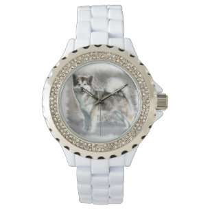 Alaskan Malamute Dog Art Watch