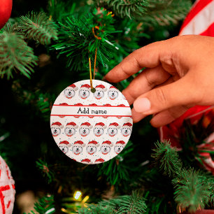 Alaskan Malamute Dog Breed Christmas Stars Ceramic Ornament