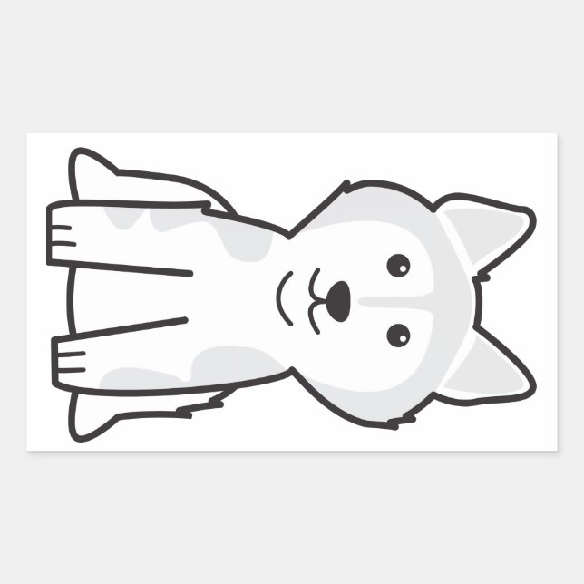 Alaskan Malamute Dog Cartoon Rectangular Sticker (Front)
