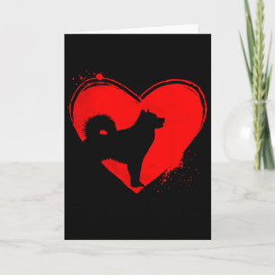Alaskan Malamute Dog Heart Shape Valentine Dog Lov Card